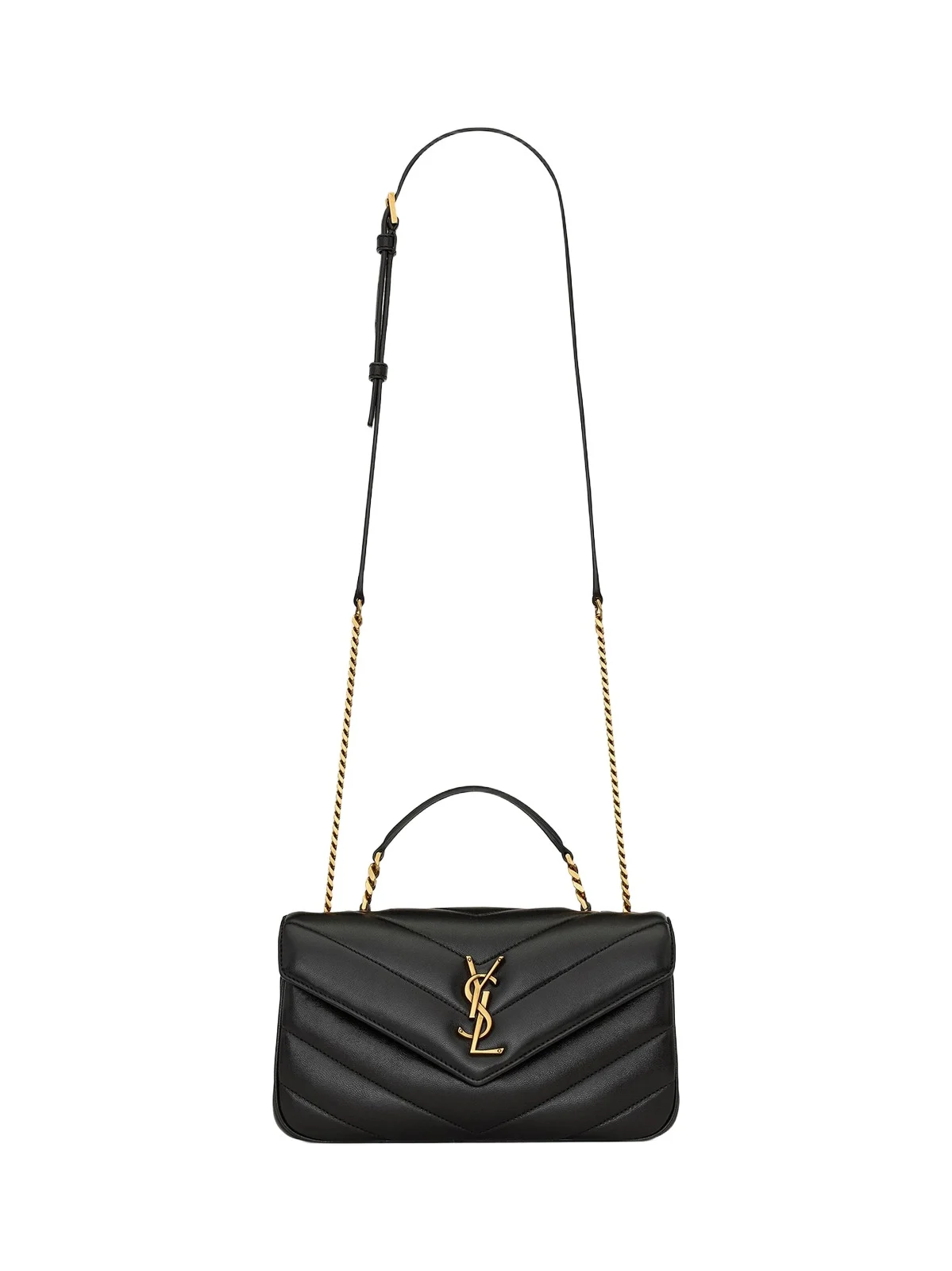 Saint Laurent Women's Loulou Top Handle Bag in Lambskin - Black