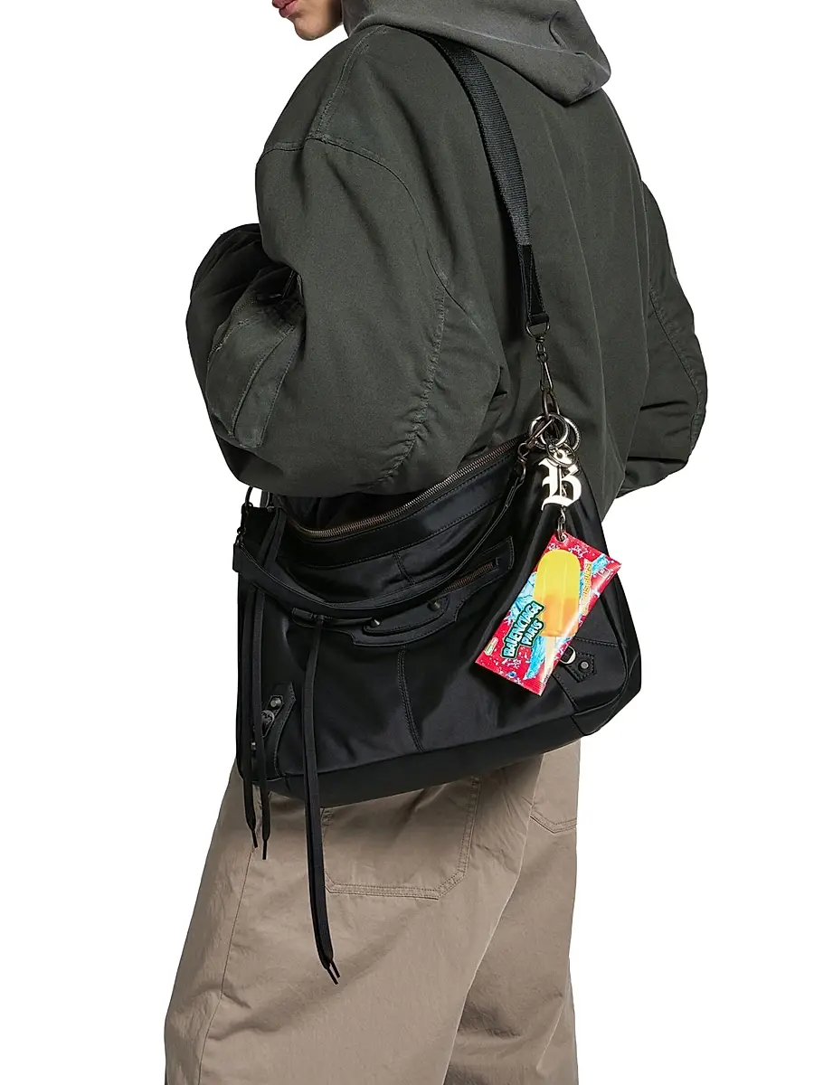 Balenciaga Men's Le City Moto Shoulder Bag - Black | Thumbnail 3