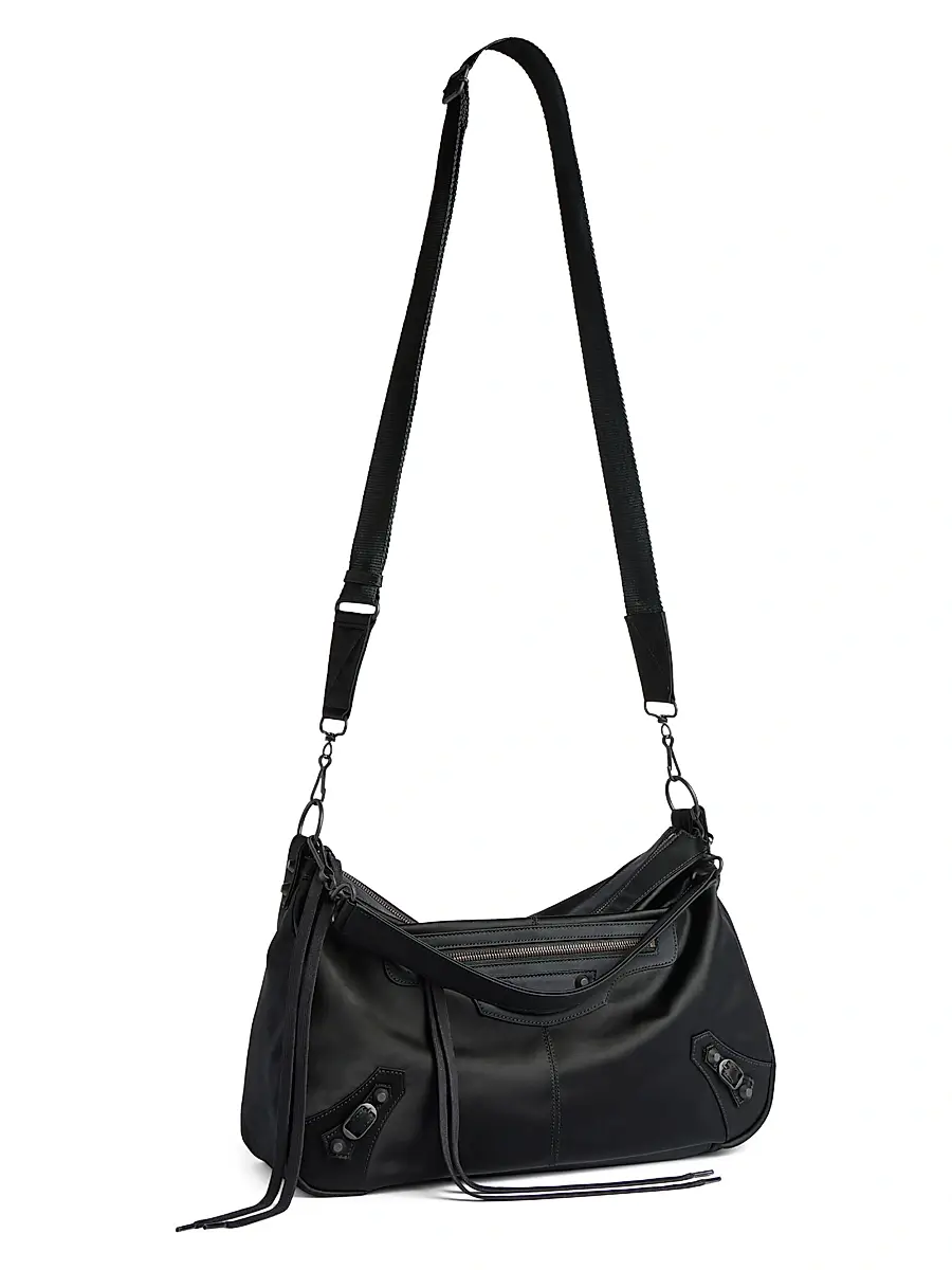 Balenciaga Men's Le City Moto Shoulder Bag - Black | Thumbnail 4