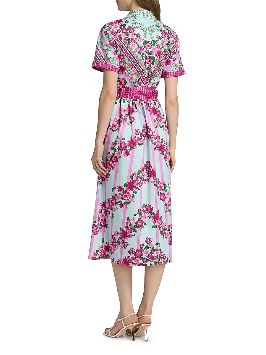Saloni Women's Vivienne Striped Cotton Midi-Shirtdress | Thumbnail 5 Saloni Women's Vivienne Striped Cotton Midi-Shirtdress | Thumbnail 5