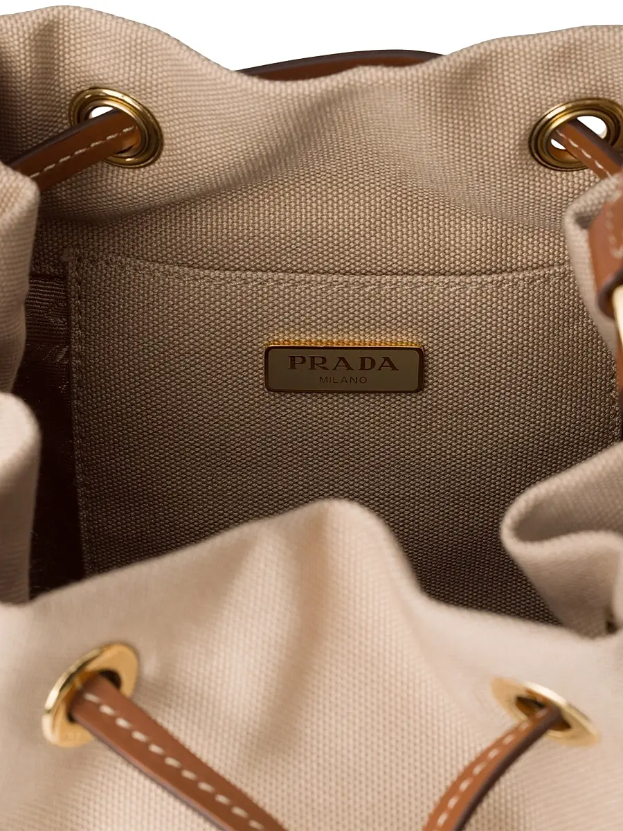 Prada Women's Wicker and Canvas Bucket Bag | Thumbnail 5 Prada Women's Wicker and Canvas Bucket Bag | Thumbnail 5