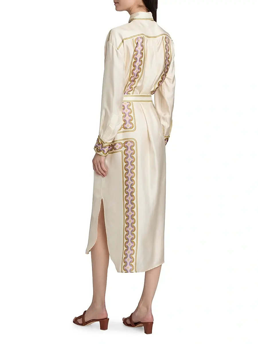 Zimmermann Women's Luna Retro-Print Silk Midi-Shirtdress | Thumbnail 5