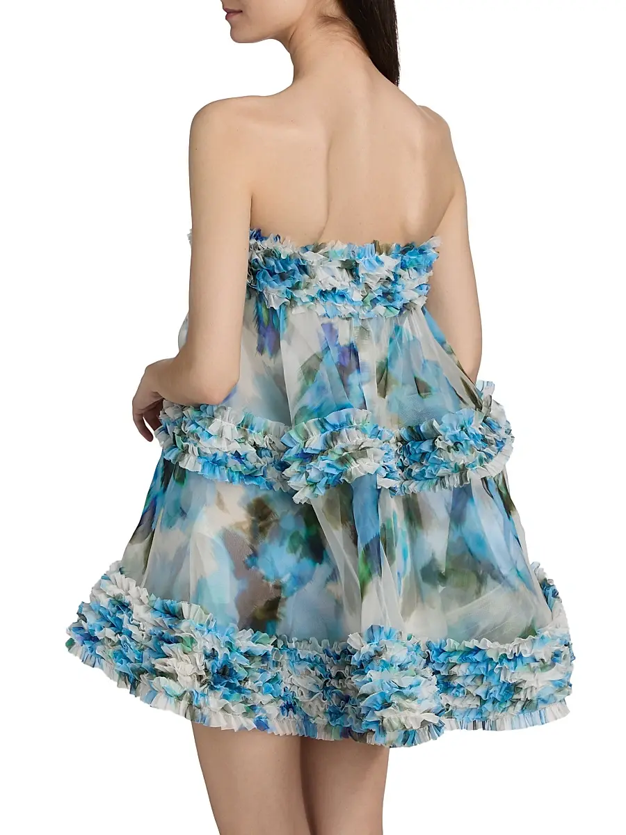 Zimmermann Women's Alchemy Ruffle Floral Strapless Minidress | Thumbnail 5 Zimmermann Women's Alchemy Ruffle Floral Strapless Minidress | Thumbnail 5