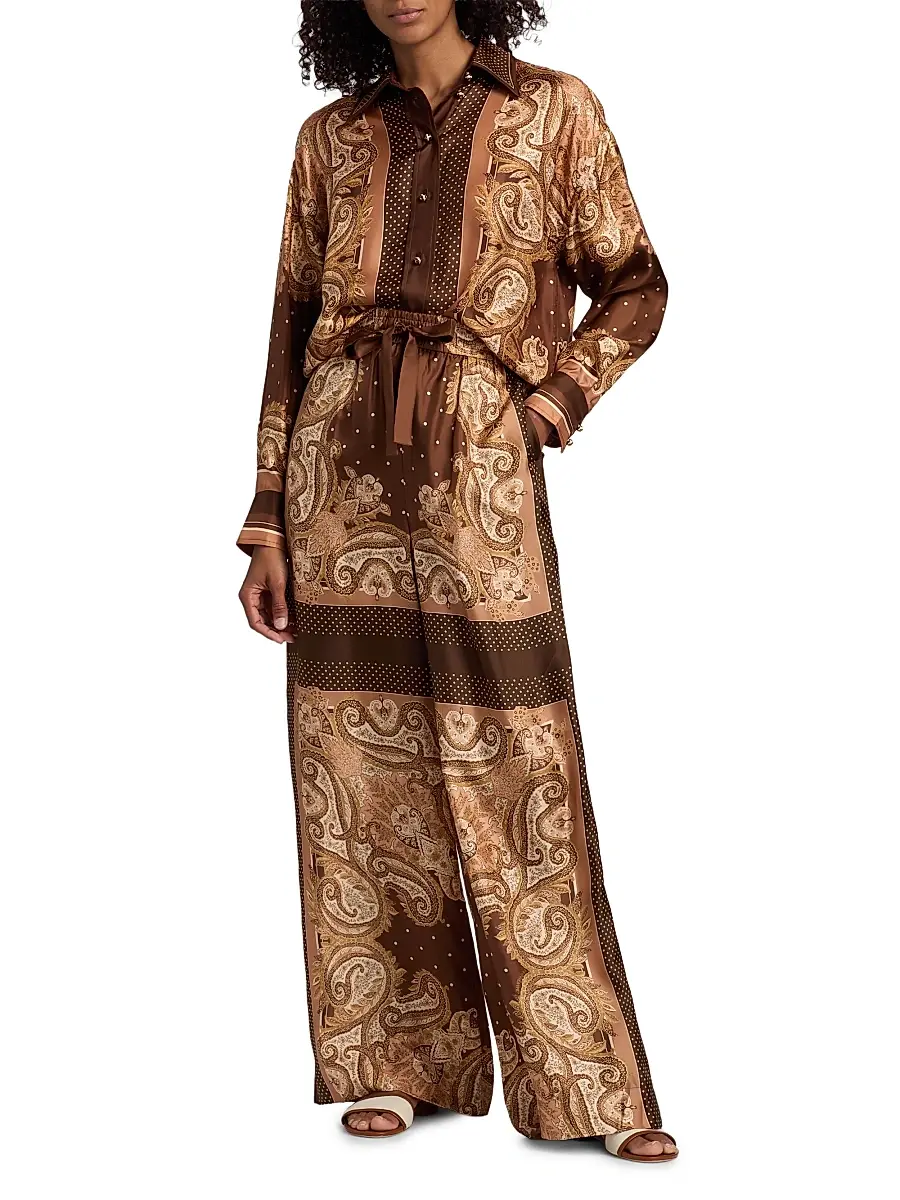 Zimmermann Women's Luna Printed Silk Track Pants | Thumbnail 2 Zimmermann Women's Luna Printed Silk Track Pants | Thumbnail 2