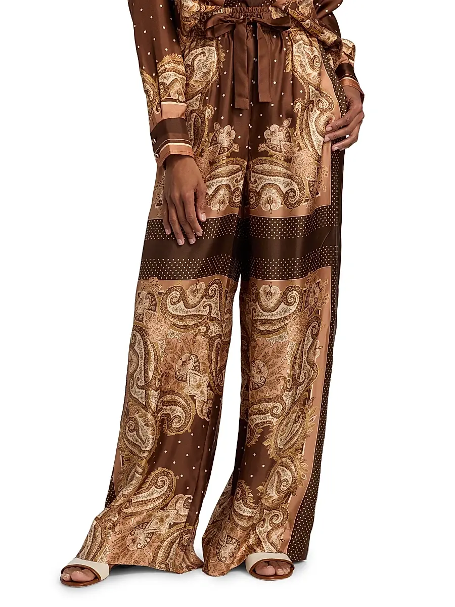 Zimmermann Women's Luna Printed Silk Track Pants | Thumbnail 3 Zimmermann Women's Luna Printed Silk Track Pants | Thumbnail 3