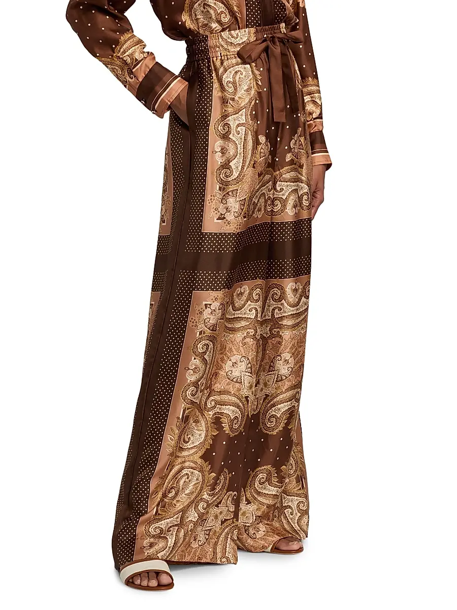 Zimmermann Women's Luna Printed Silk Track Pants | Thumbnail 4 Zimmermann Women's Luna Printed Silk Track Pants | Thumbnail 4