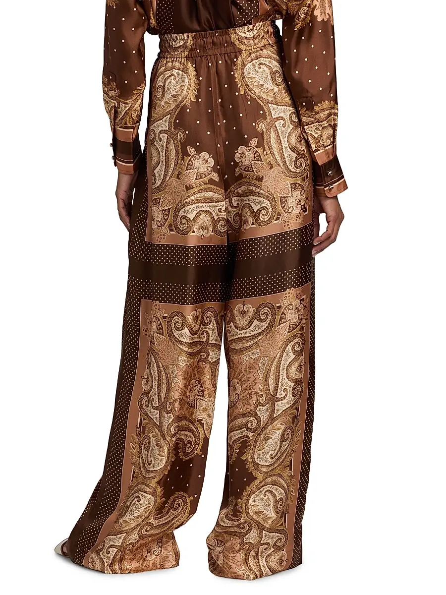 Zimmermann Women's Luna Printed Silk Track Pants | Thumbnail 5 Zimmermann Women's Luna Printed Silk Track Pants | Thumbnail 5
