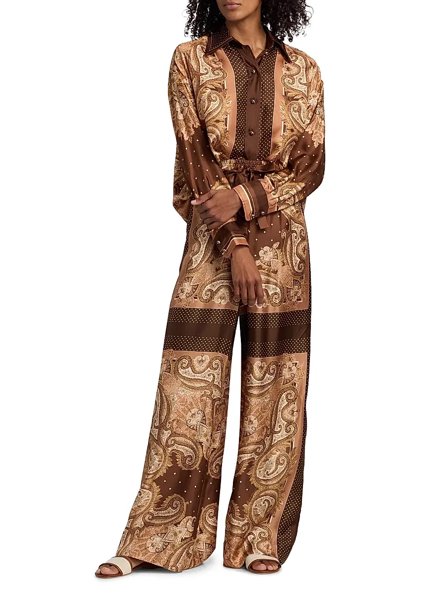 Zimmermann Women's Luna Printed Silk Button-Front Shirt | Thumbnail 2 Zimmermann Women's Luna Printed Silk Button-Front Shirt | Thumbnail 2