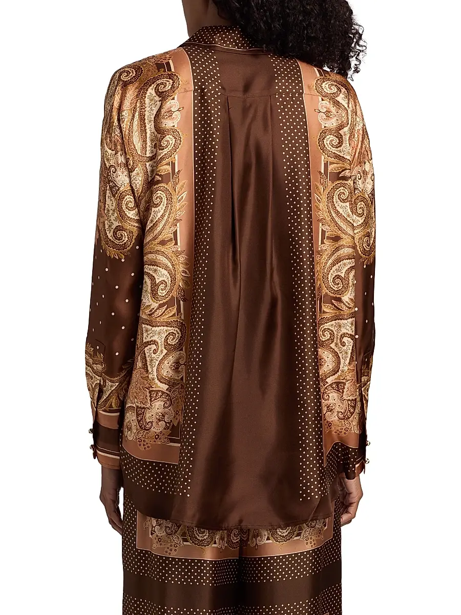 Zimmermann Women's Luna Printed Silk Button-Front Shirt | Thumbnail 5 Zimmermann Women's Luna Printed Silk Button-Front Shirt | Thumbnail 5
