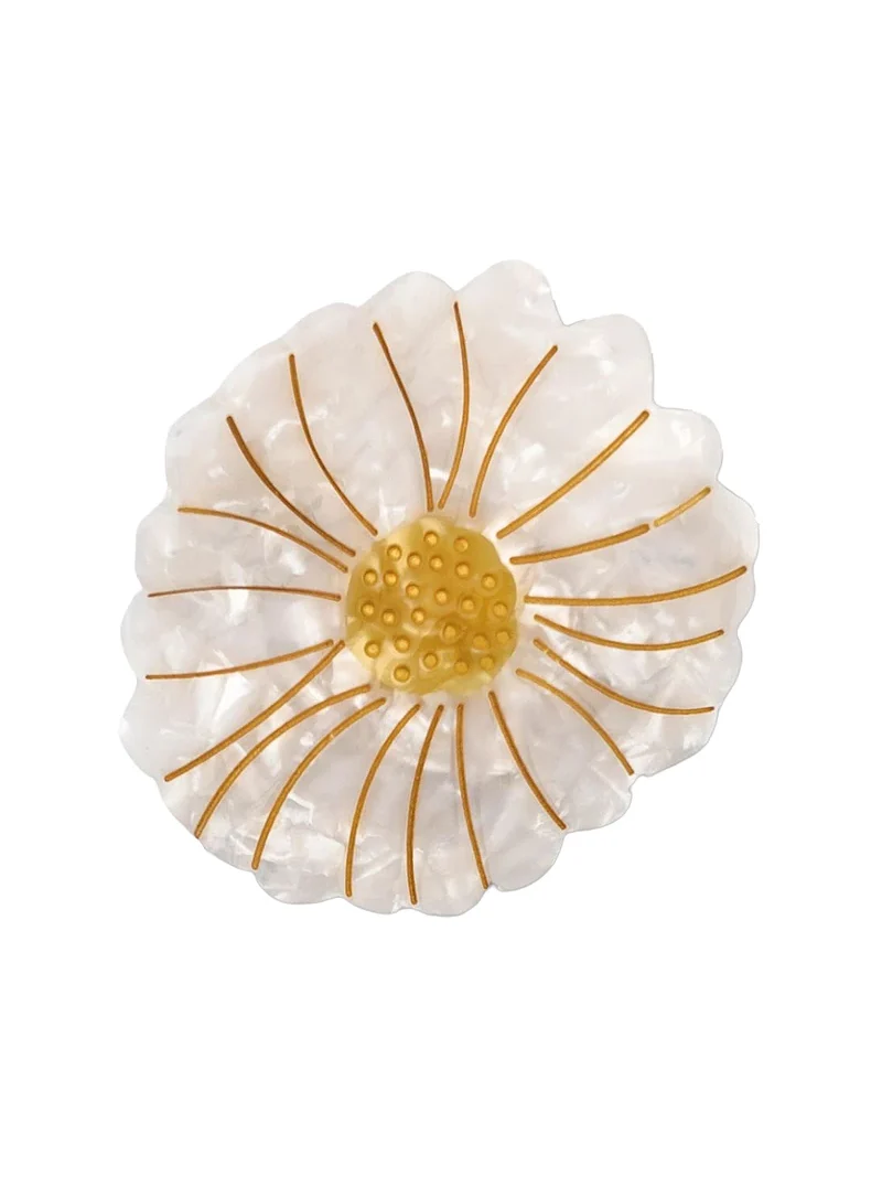 Hand-painted Daisy Lay Down Claw Hair Clip Hand-painted Daisy Lay Down Claw Hair Clip