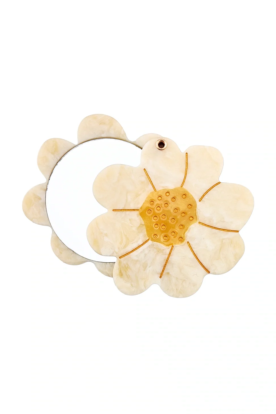 Solar Eclipse Hand-painted Vintage Daisy Compact Mirror