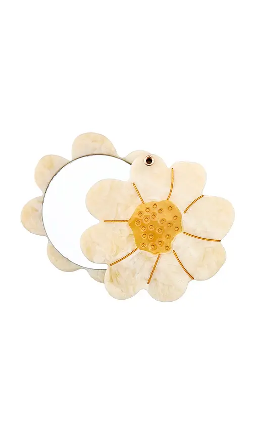 Solar Eclipse Hand-painted Vintage Daisy Compact Mirror | Image 1 Solar Eclipse Hand-painted Vintage Daisy Compact Mirror | Image 1