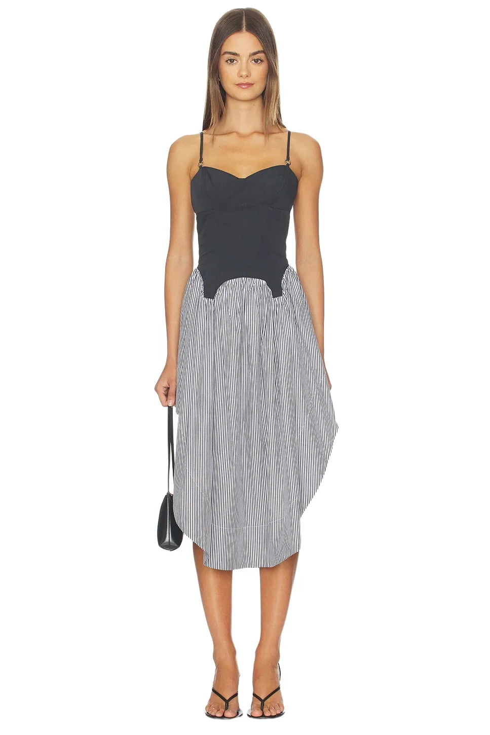 Colorblock Cupped Midi Dress