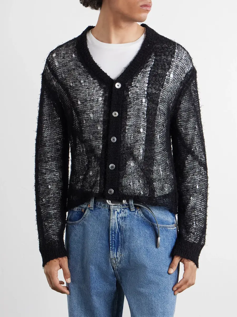 Our Legacy Academy Open-Knit Linen-Blend Cardigan - Men | Thumbnail 3 Our Legacy Academy Open-Knit Linen-Blend Cardigan - Men | Thumbnail 3