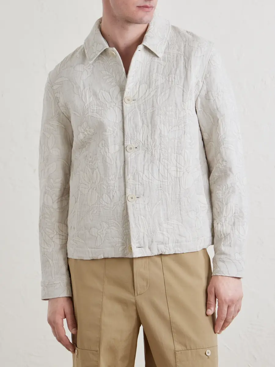 MR P. Cotton and Linen-Blend Jacquard Blouson Jacket - Men | Thumbnail 3 MR P. Cotton and Linen-Blend Jacquard Blouson Jacket - Men | Thumbnail 3