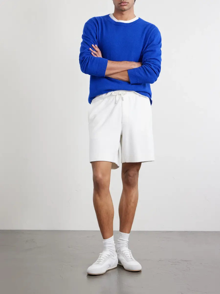 MR P. Straight-Leg Organic Cotton and Silk-Blend Terry Shorts - Men | Thumbnail 2
