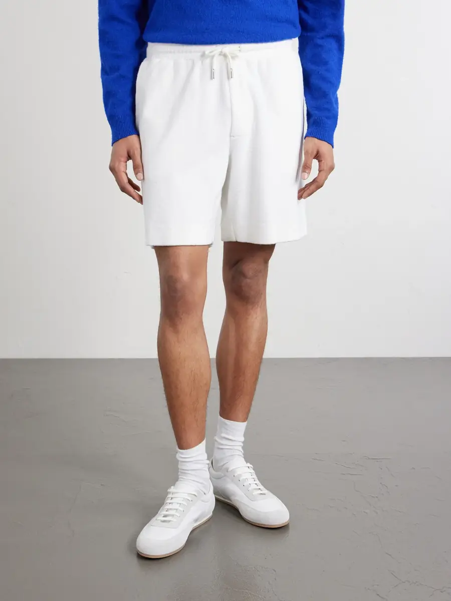 MR P. Straight-Leg Organic Cotton and Silk-Blend Terry Shorts - Men | Thumbnail 3
