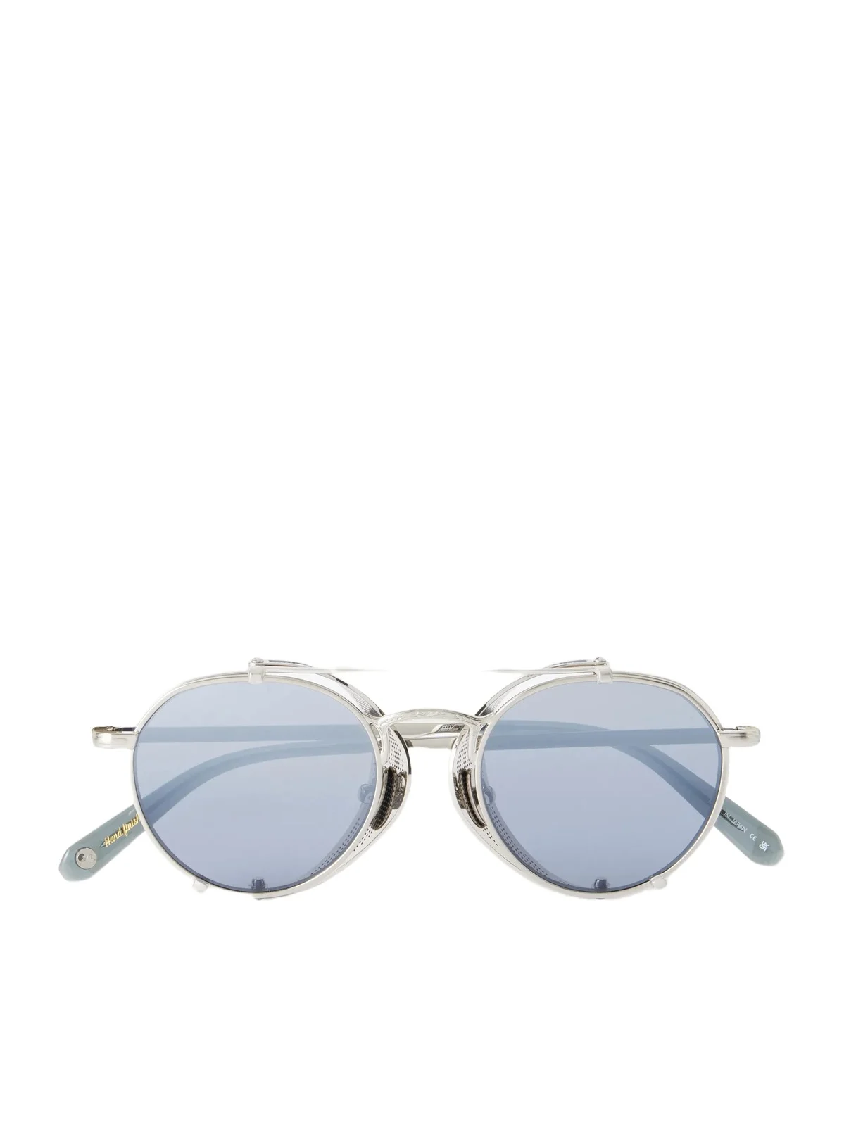 Ocampo Double-Bridge Round-Frame Silver-Tone Metal Sunglasses - Men Ocampo Double-Bridge Round-Frame Silver-Tone Metal Sunglasses - Men