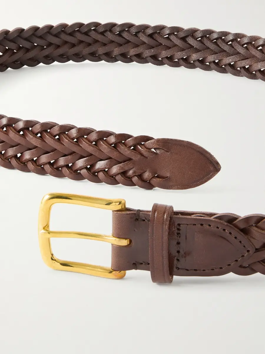 Drake's 3cm Woven Leather Belt - Men | Thumbnail 3