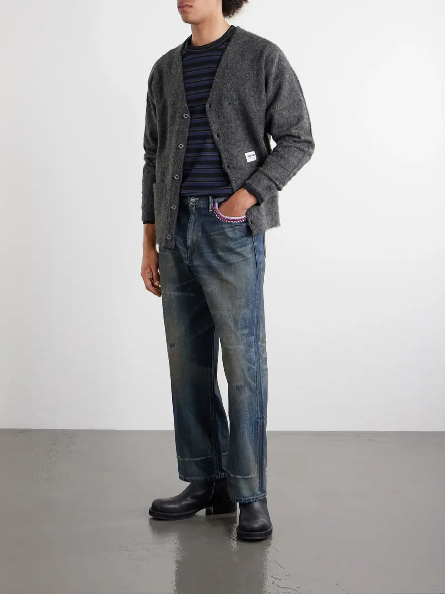 Neighborhood Savage Wide-Leg Bead-Embellished Distressed Jeans - Men | Thumbnail 2