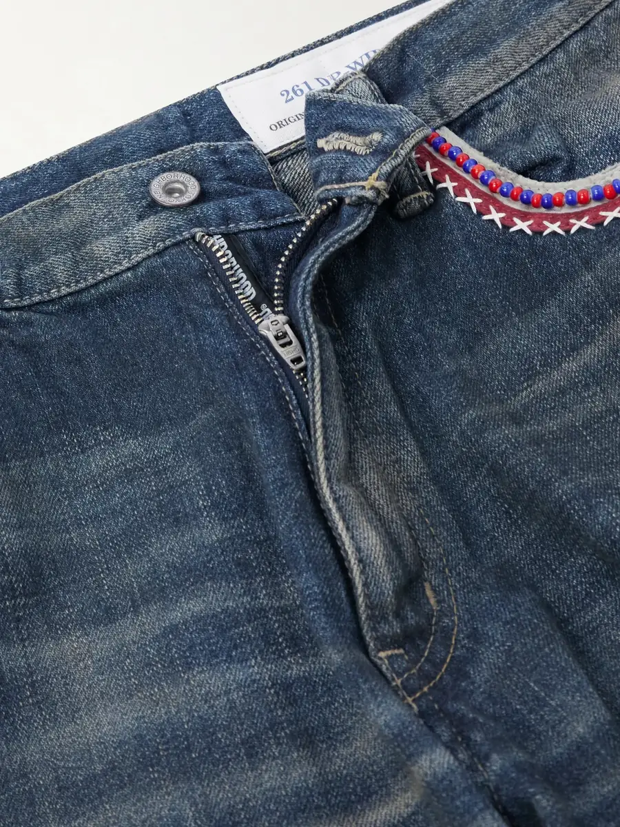 Neighborhood Savage Wide-Leg Bead-Embellished Distressed Jeans - Men | Thumbnail 5