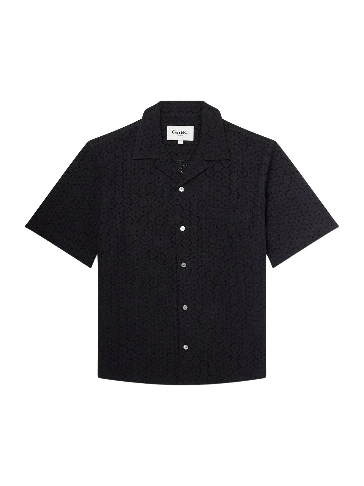 Camp-Collar Broderie Anglaise Cotton Shirt - Men