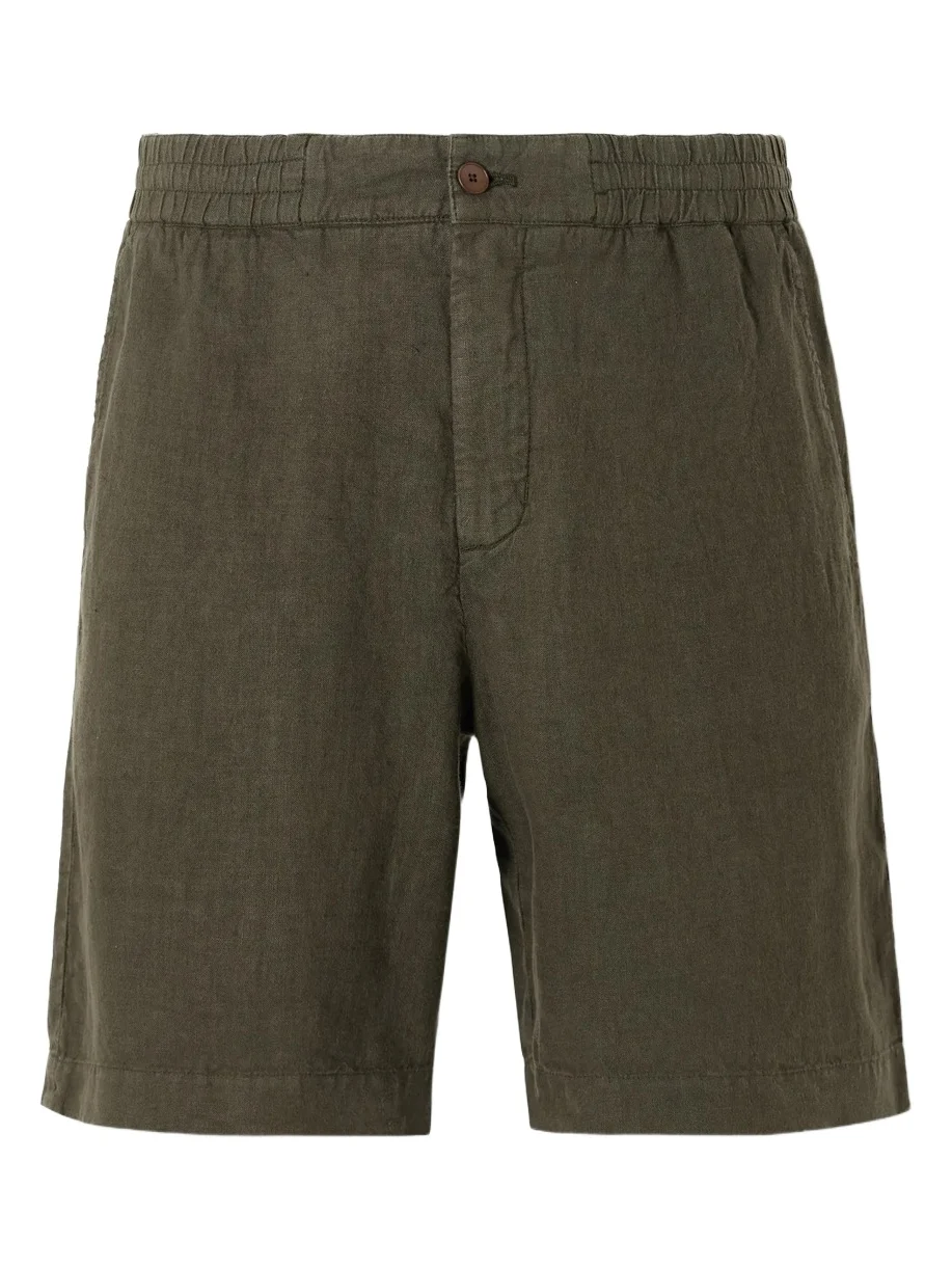 Straight-Leg Linen Shorts - Men Straight-Leg Linen Shorts - Men