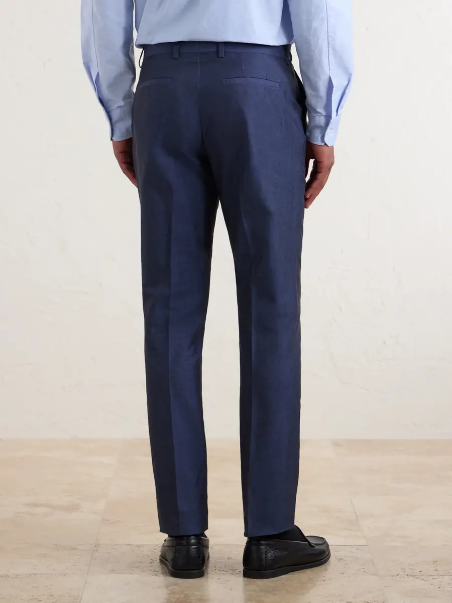 Paul Smith Slim-Fit Tapered Cotton and Linen-Blend Suit Trousers - Men | Thumbnail 4 Paul Smith Slim-Fit Tapered Cotton and Linen-Blend Suit Trousers - Men | Thumbnail 4