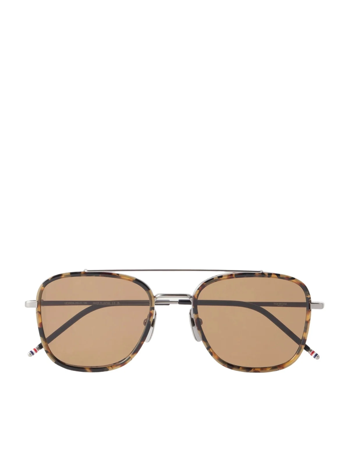 Double-Bridge Aviator-Style Silver-Tone Titanium and Tortoiseshell Acetate Sunglasses - Men Double-Bridge Aviator-Style Silver-Tone Titanium and Tortoiseshell Acetate Sunglasses - Men