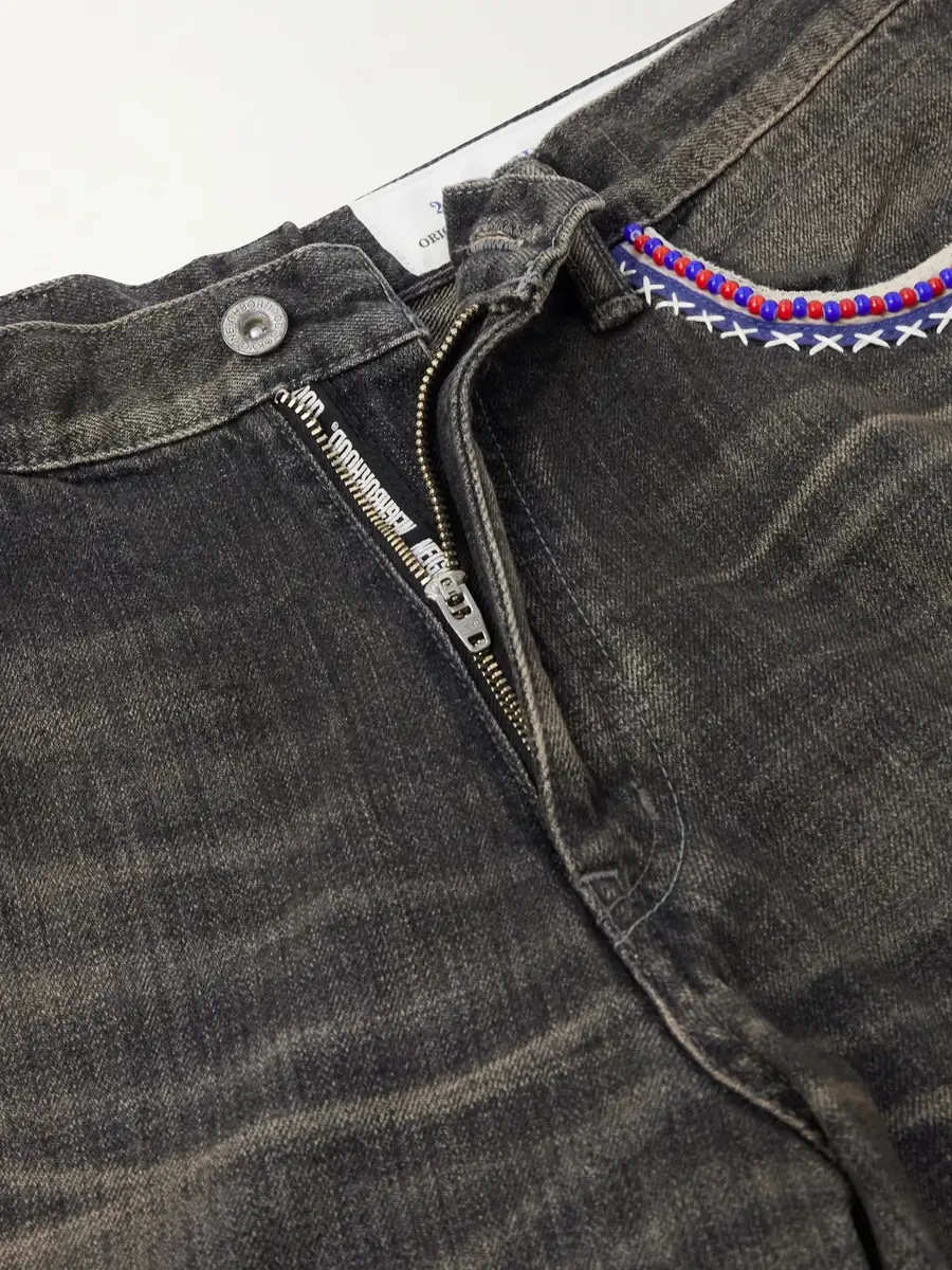 Neighborhood Savage Wide-Leg Bead-Embellished Distressed Jeans - Men | Thumbnail 5