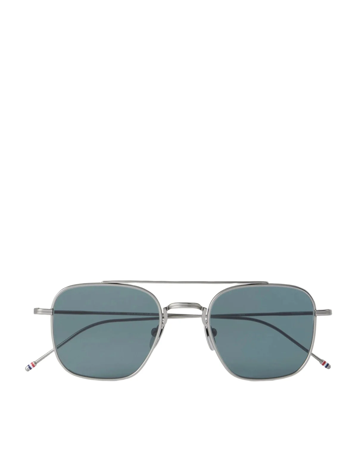Thom Browne Double-Bridge Aviator-Style Silver-Tone Titanium Sunglasses - Men