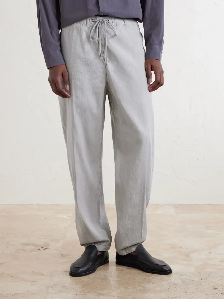 James Perse Straight-Leg Linen-Blend Canvas Drawstring Trousers - Men | Thumbnail 3 James Perse Straight-Leg Linen-Blend Canvas Drawstring Trousers - Men | Thumbnail 3