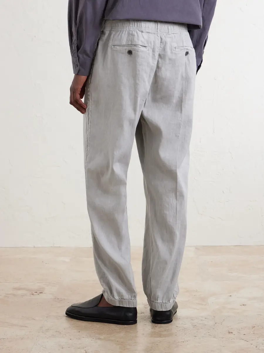 James Perse Straight-Leg Linen-Blend Canvas Drawstring Trousers - Men | Thumbnail 4 James Perse Straight-Leg Linen-Blend Canvas Drawstring Trousers - Men | Thumbnail 4