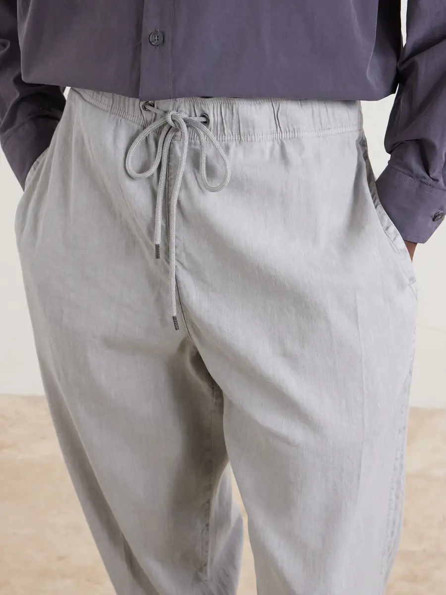 James Perse Straight-Leg Linen-Blend Canvas Drawstring Trousers - Men | Thumbnail 5 James Perse Straight-Leg Linen-Blend Canvas Drawstring Trousers - Men | Thumbnail 5