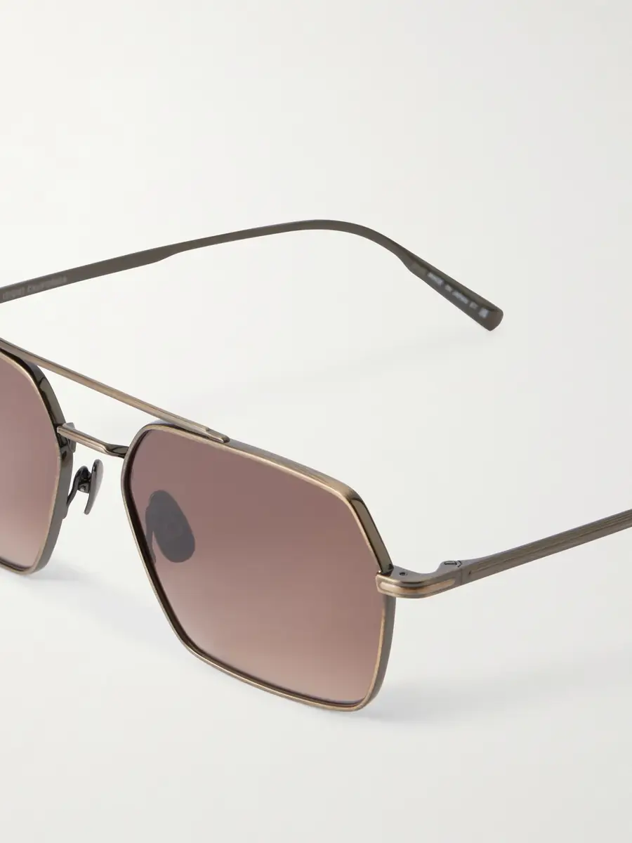 Garrett Leight California Optical Alta Double-Bridge Aviator-Style Gold-Tone Titanium Sunglasses - Men | Thumbnail 5 Garrett Leight California Optical Alta Double-Bridge Aviator-Style Gold-Tone Titanium Sunglasses - Men | Thumbnail 5
