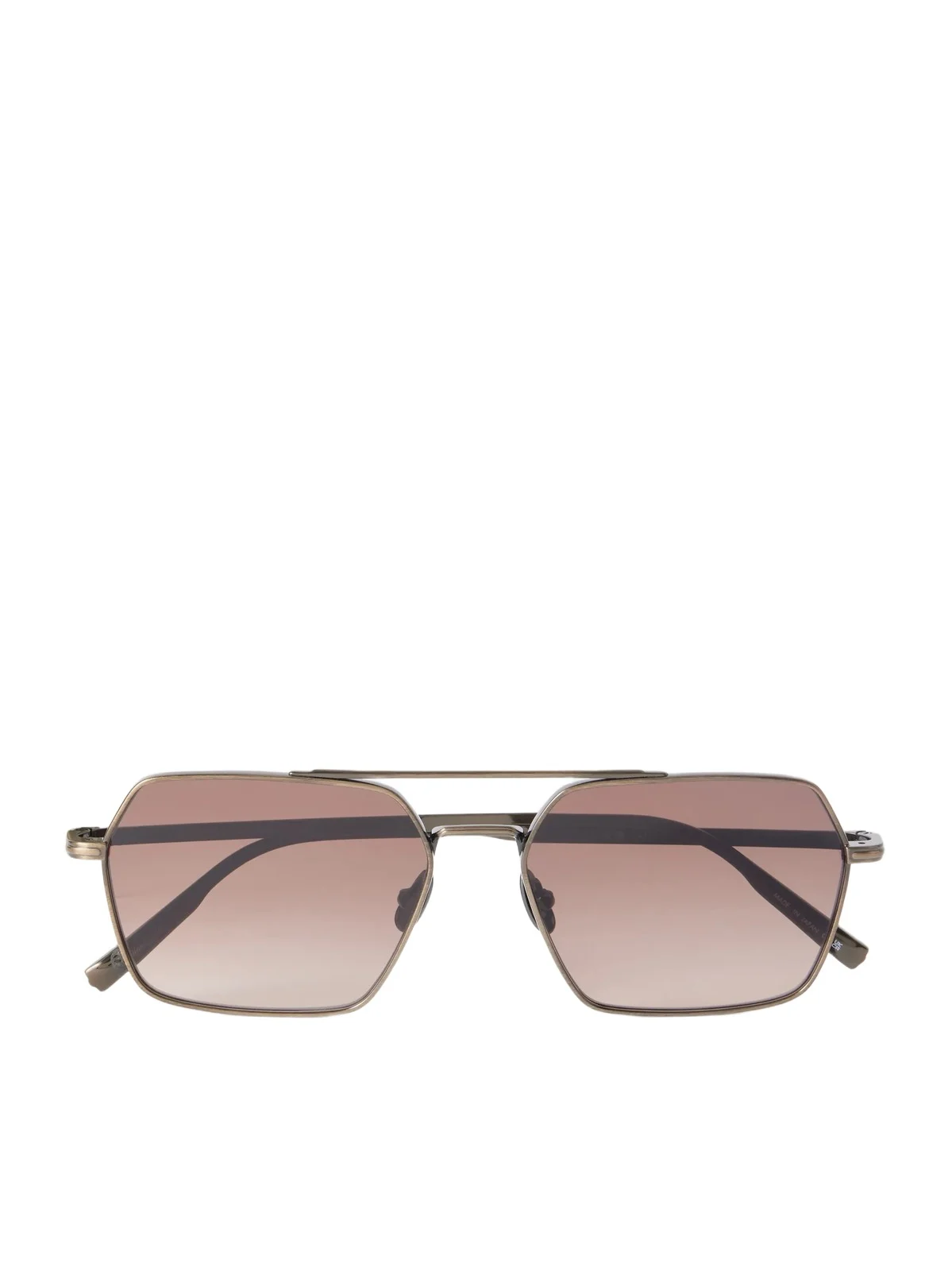 Alta Double-Bridge Aviator-Style Gold-Tone Titanium Sunglasses - Men Alta Double-Bridge Aviator-Style Gold-Tone Titanium Sunglasses - Men