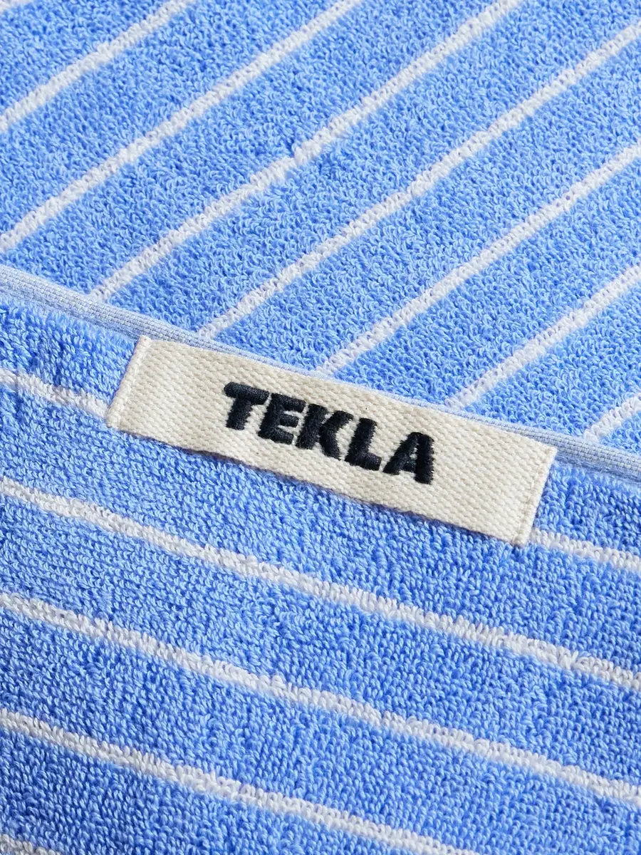 Tekla Set of Three Logo-Appliquéd Striped Organic Cotton-Terry Towels - Men | Thumbnail 3