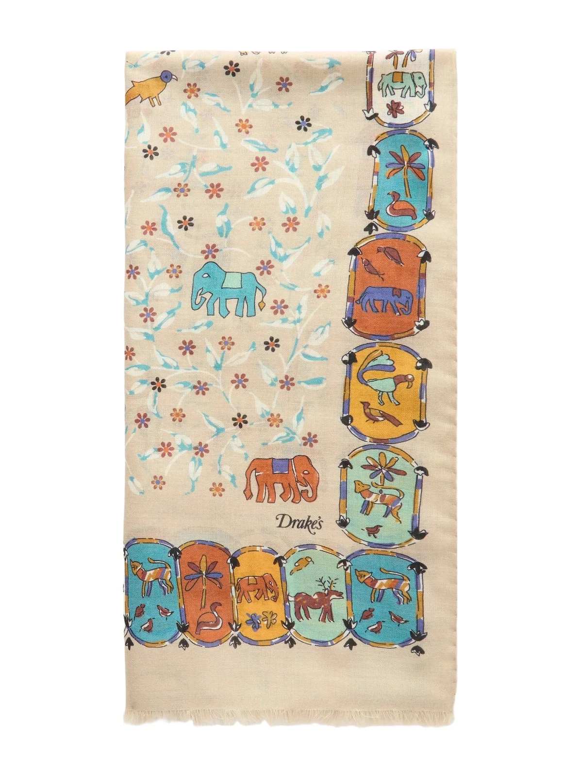 Frayed Printed Wool and Silk-Blend Scarf - Men Frayed Printed Wool and Silk-Blend Scarf - Men