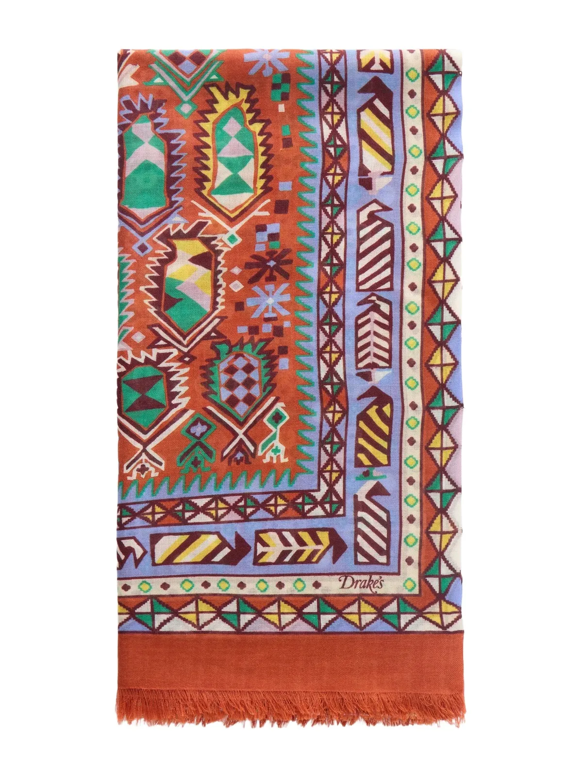 Printed Wool and Silk-Blend Scarf - Men Printed Wool and Silk-Blend Scarf - Men
