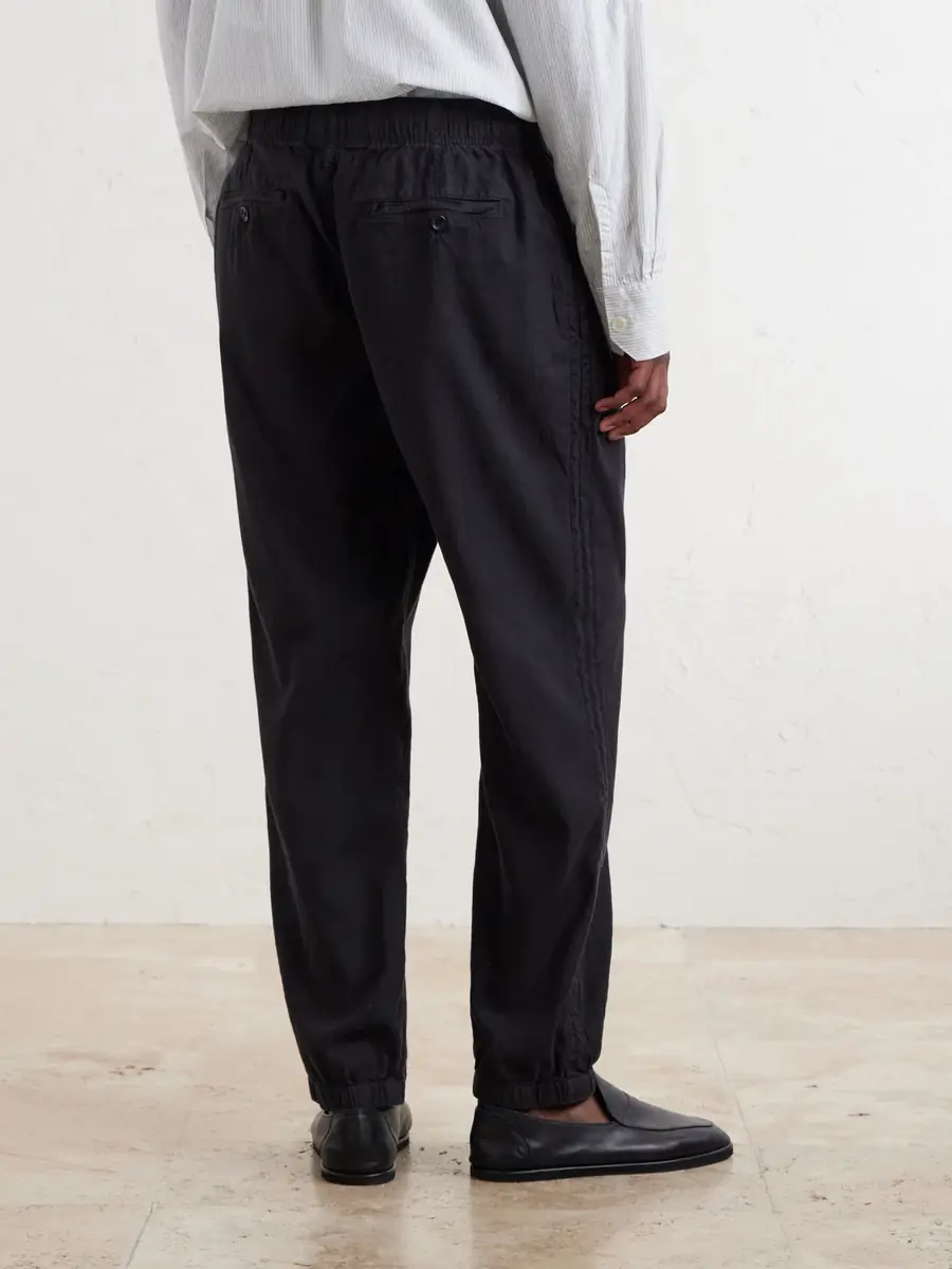 James Perse Straight-Leg Linen-Blend Canvas Drawstring Trousers - Men | Thumbnail 4 James Perse Straight-Leg Linen-Blend Canvas Drawstring Trousers - Men | Thumbnail 4