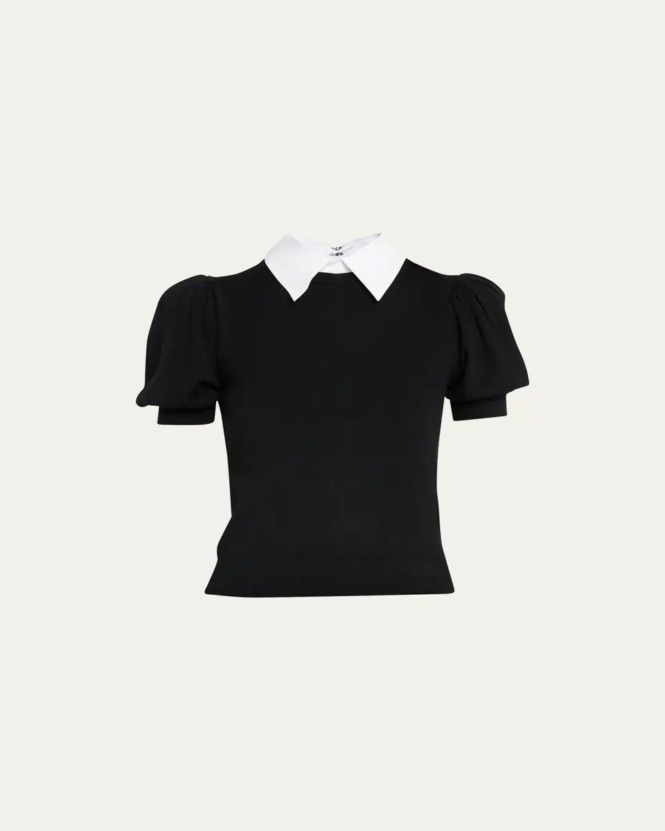 Alice + Olivia Chase Puff-Sleeve Detachable Collar Sweater | Thumbnail 5 Alice + Olivia Chase Puff-Sleeve Detachable Collar Sweater | Thumbnail 5