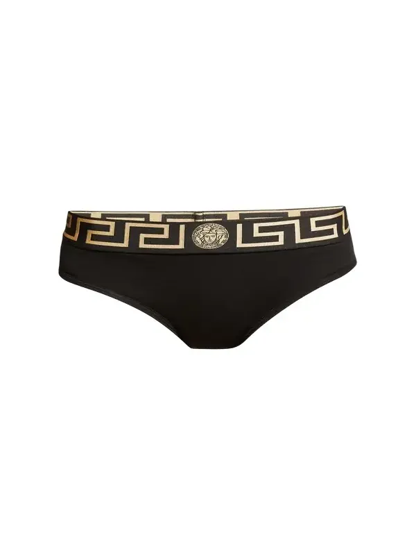 Greca Logo-Band Cotton Bikini Briefs Greca Logo-Band Cotton Bikini Briefs
