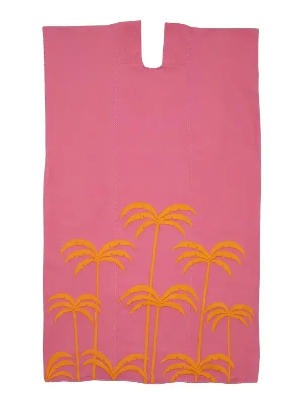 Pippa Holt Three Panel Embroidered Palm Tree Midi Kaftan