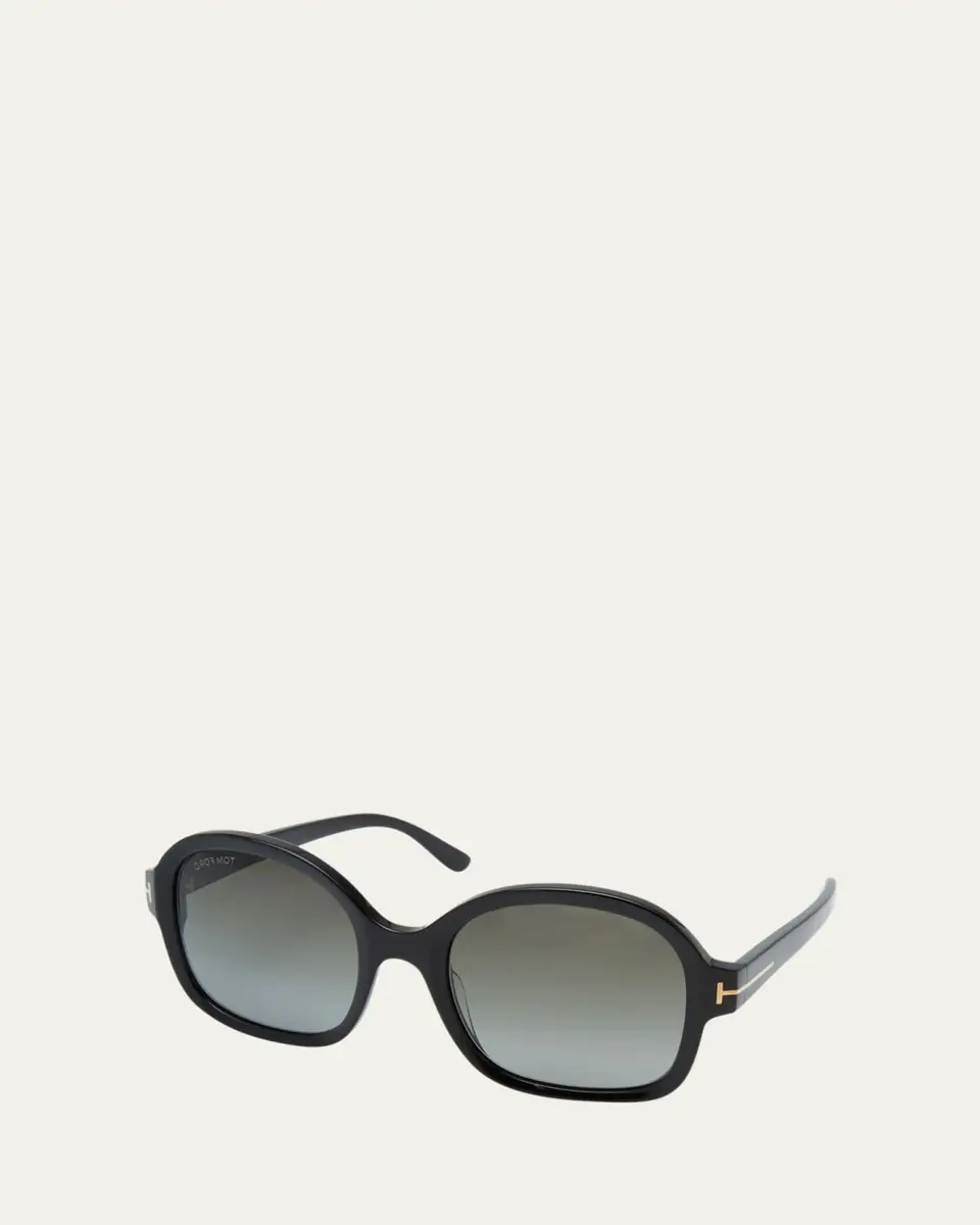 TOM FORD Delphine-02 Gradient Round Acetate Sunglasses | Thumbnail 2