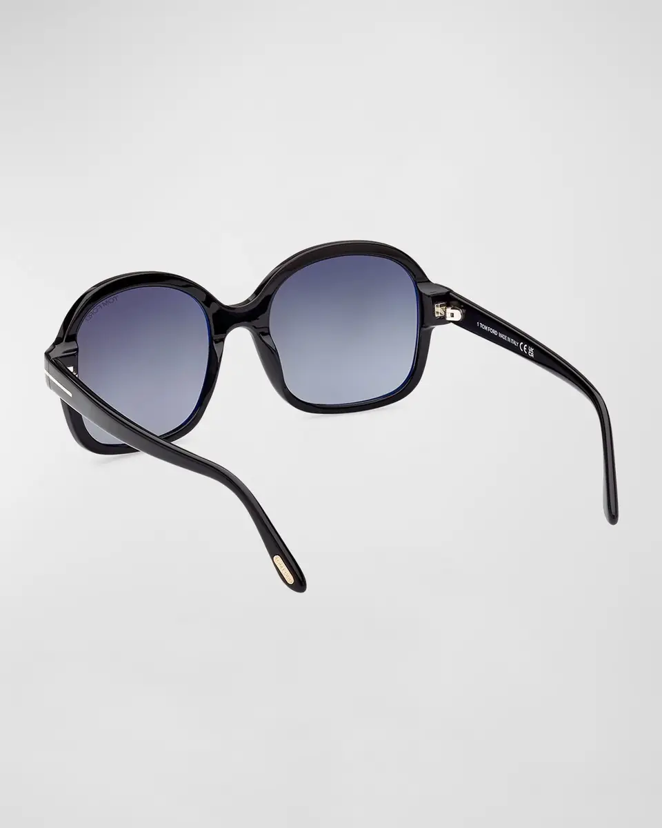 TOM FORD Delphine-02 Gradient Round Acetate Sunglasses | Thumbnail 3