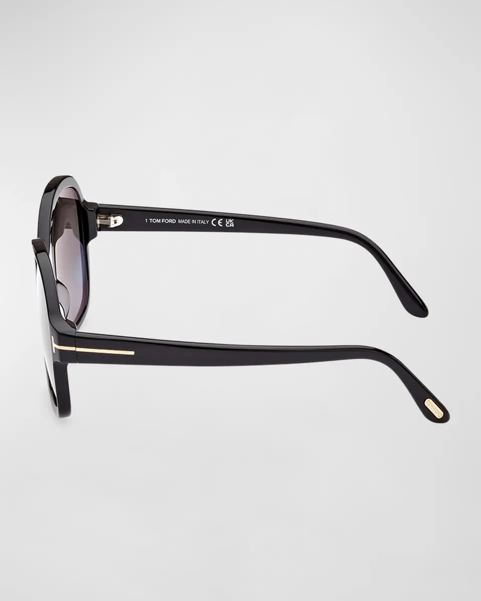 TOM FORD Delphine-02 Gradient Round Acetate Sunglasses | Thumbnail 4