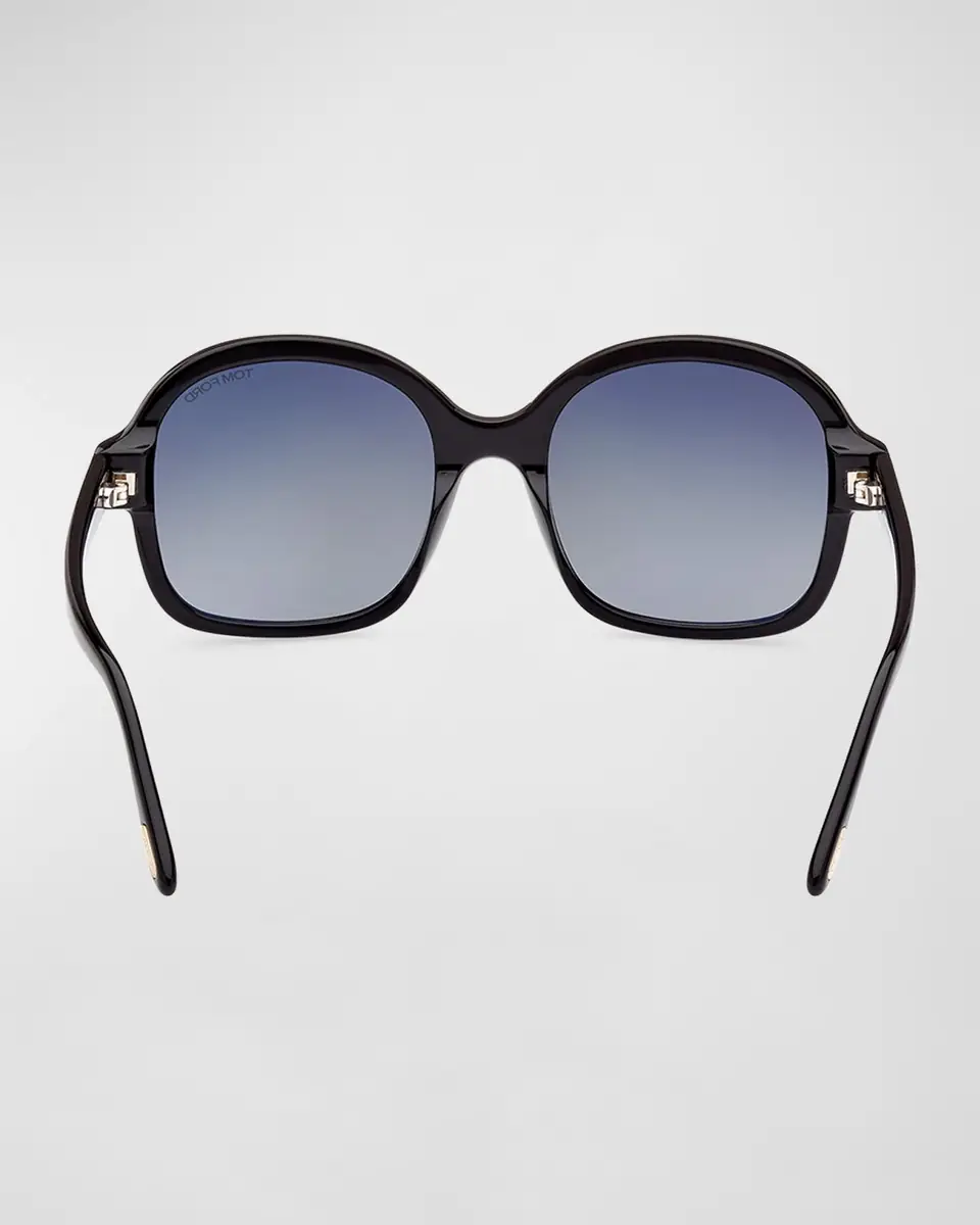 TOM FORD Delphine-02 Gradient Round Acetate Sunglasses | Thumbnail 6