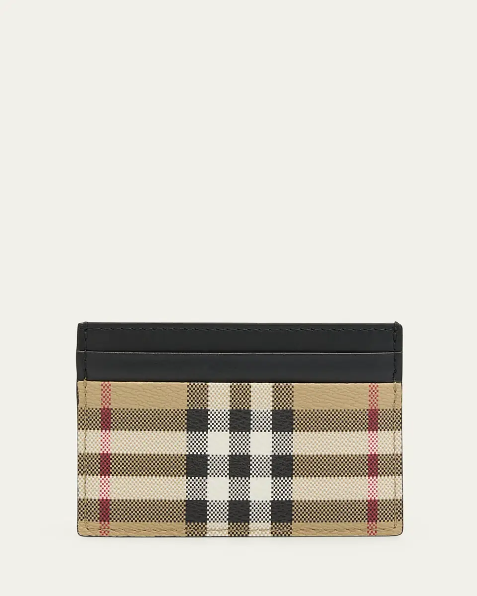 Burberry Men's Vintage Check Leather Card Holder | Thumbnail 3