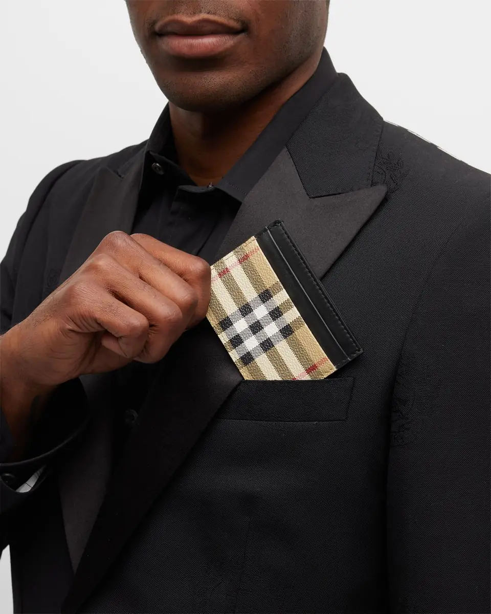 Burberry Men's Vintage Check Leather Card Holder | Thumbnail 4