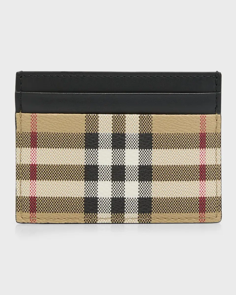 Burberry Men's Vintage Check Leather Card Holder | Thumbnail 5